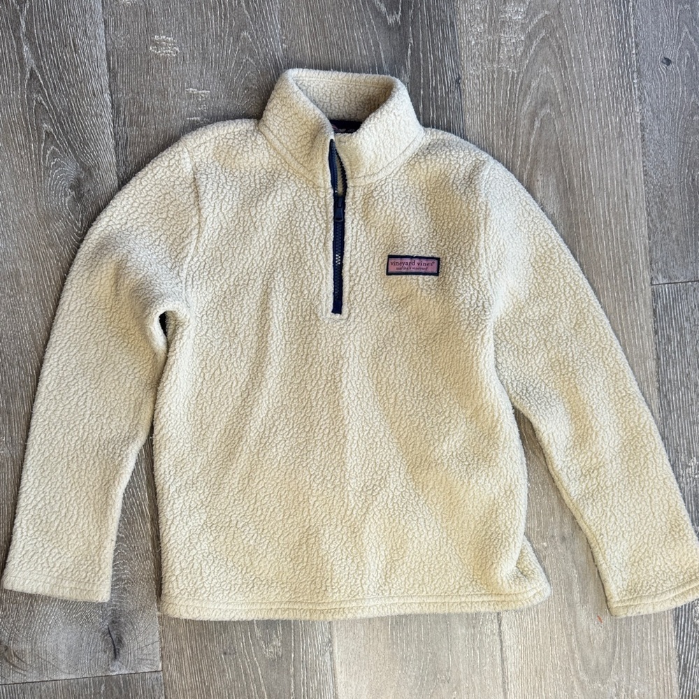 Vineyard Vines Cream Kids Fleece Pullover 0415